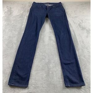 Express Jeans Womens 18 Dark Wash Indigo Low Rise Straight Leg Stretch Denim